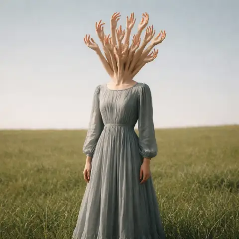 Woman with a Bouquet of Hands