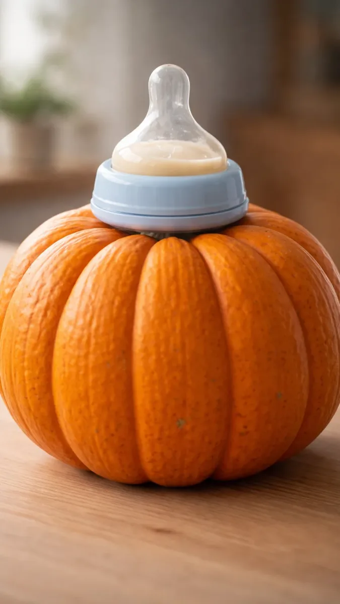 Pumpkin baby bottle by Dounia Sakkak