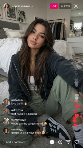 Young Female Influencer on Instagram Live in Bedroom