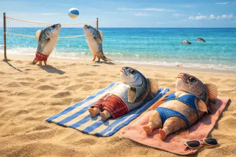 Realistic Fish Beach Day