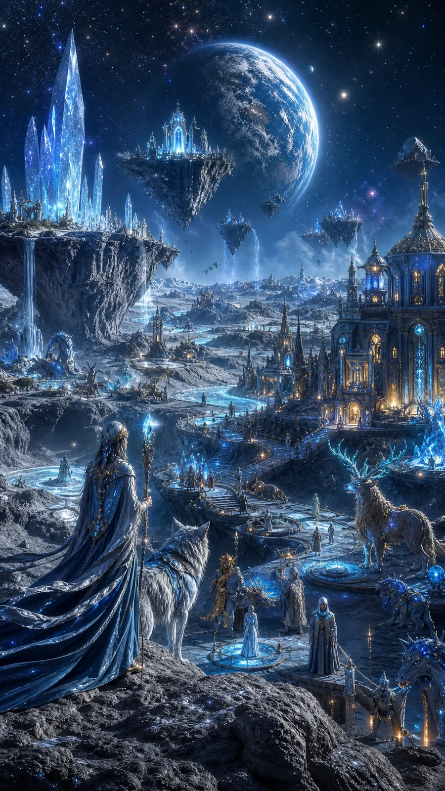 Scene of life on the Moon by Hajar Eddal